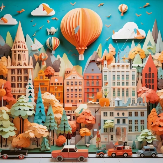 Puzle cuadrado Paper-Like: Paisaje urbano 1000 piezas