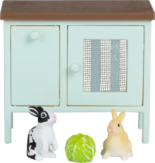 Conejitos Lundby con conejera para casa de muñecas