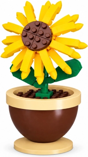 Girasol llamativo en maceta