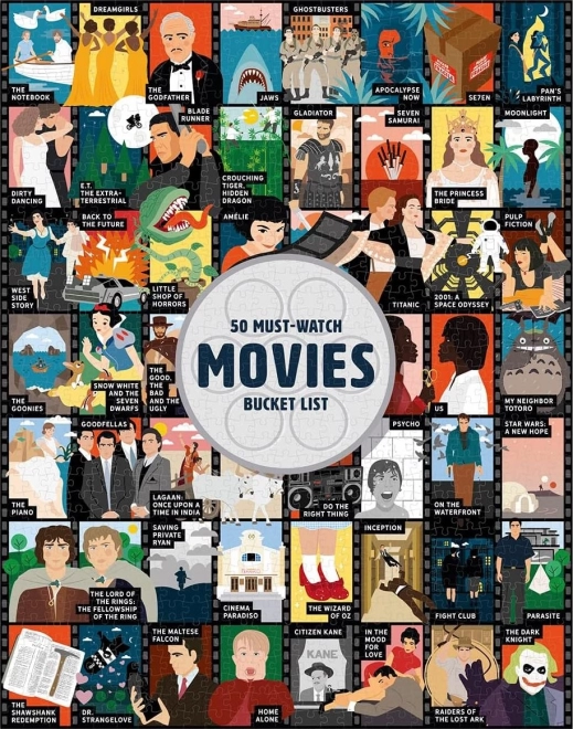 Puzzle de lista de deseos: 50 películas que debes ver – 1000 piezas
