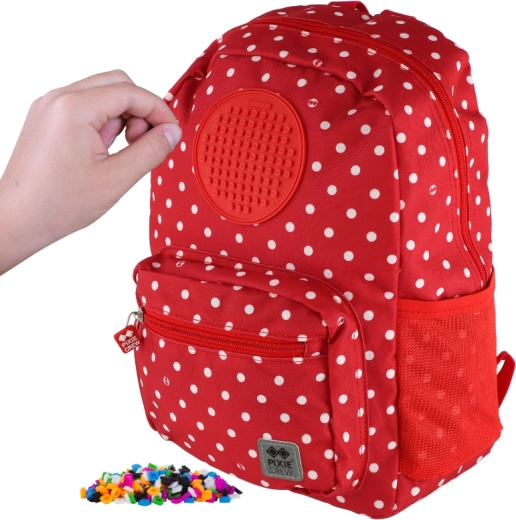Mochila infantil Pixie Crew roja con lunares blancos