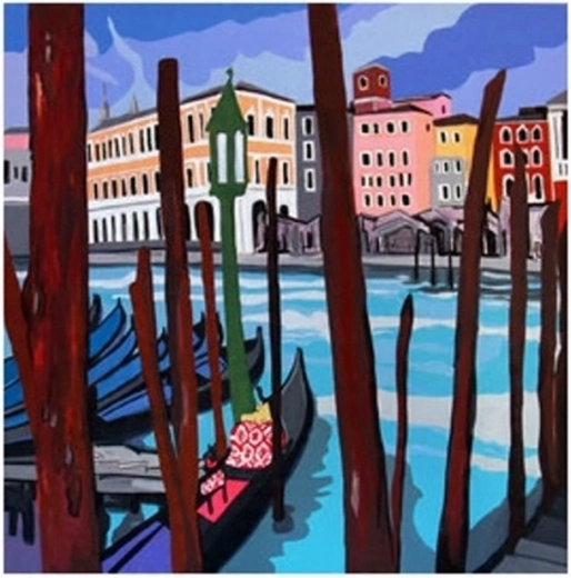 Pintura por números Barco en el muelle 40 × 50 cm
