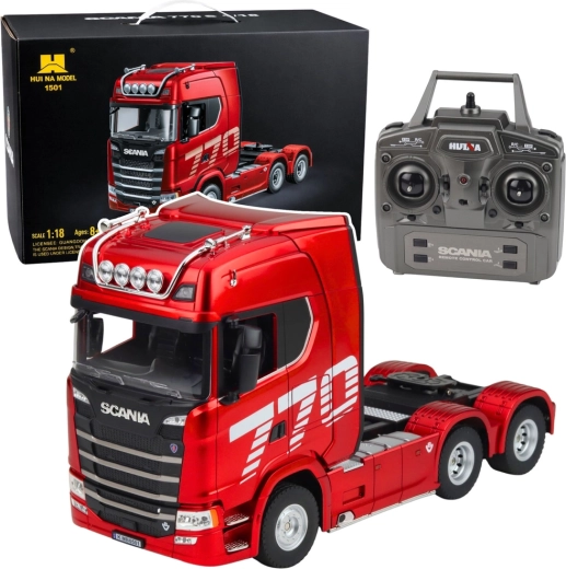 Tractor de carretera de carreras SCANIA RC Huina 1:18 – rojo