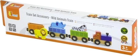 Tren de madera con animales del zoo VIGA