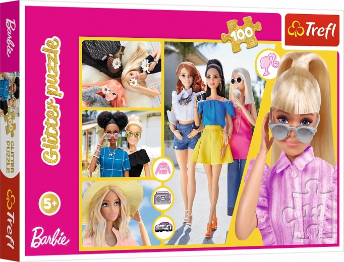 Puzle de 100 piezas Glitter Barbie con purpurina