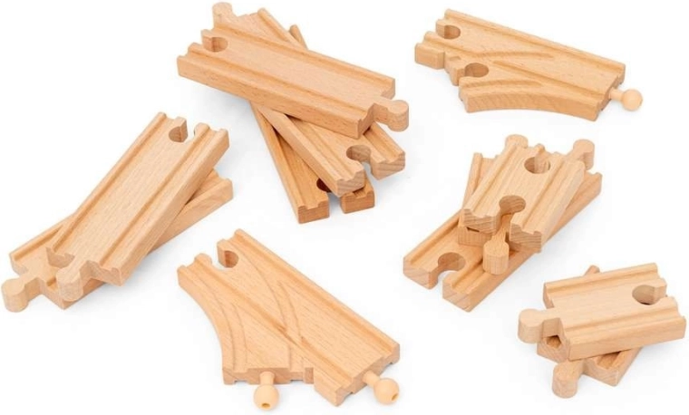 Vías de madera de diferentes formas
