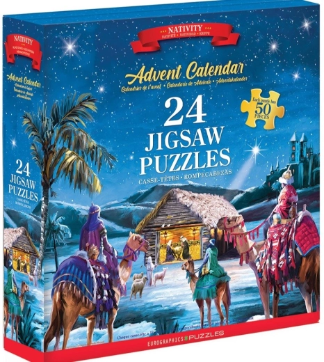 Calendario de Adviento puzzle Nacimiento de Jesús 24×50 piezas EUROGRAPHICS