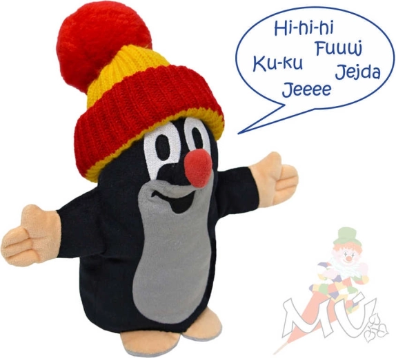 Marioneta de peluche parlante Krtek con sonido, 25 cm
