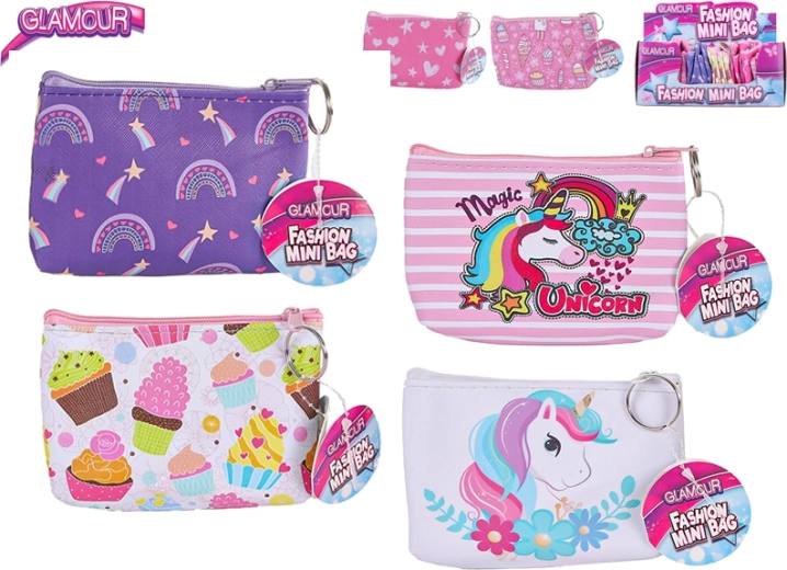 Glamour cartera infantil con cremallera 13 × 9 cm