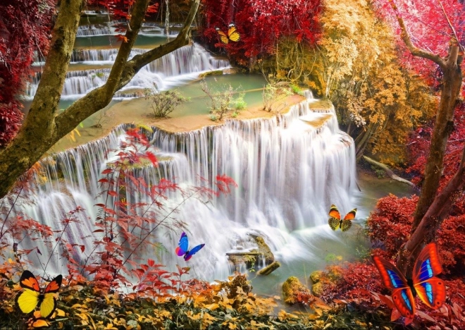 Puzzle Cascada en un bosque profundo 2000 piezas