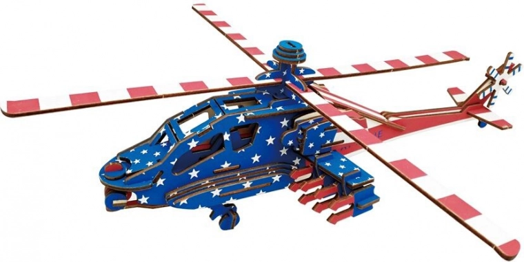 Puzzle 3D de madera Helicóptero de combate estadounidense Apache