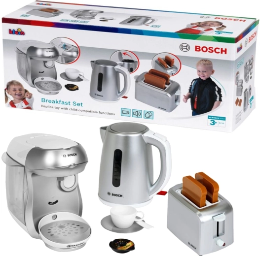 Set de desayuno BOSCH mini: cafetera infantil, tostadora y hervidor con sonidos 3+