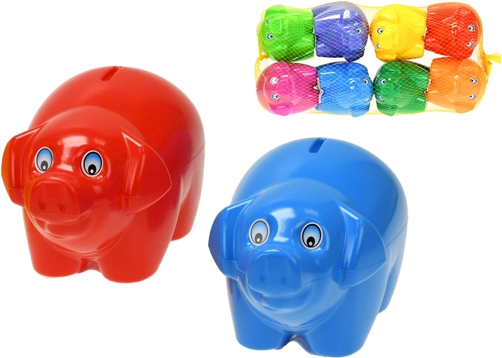 Hucha cerdito de 17 cm – plástico, 8 colores