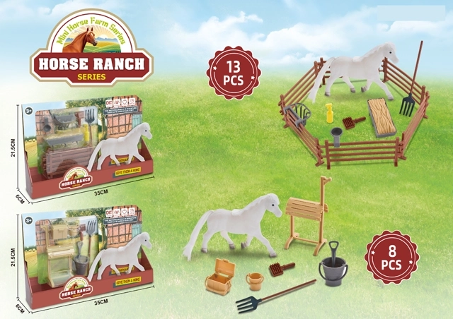 Caballo blanco con accesorios