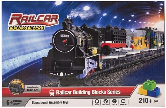 Set de construcción de tren de alta velocidad con vías, 210 piezas, luz y sonido - 1 pieza