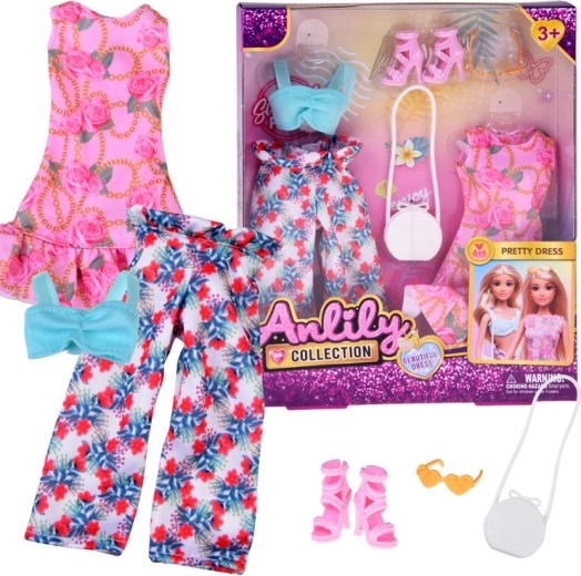 Conjunto de ropa de verano para muñeca con vestidos y accesorios