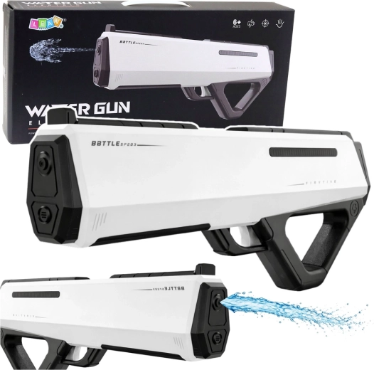 Pistola de agua eléctrica Battle Pro blanca 12 m, 400 ml
