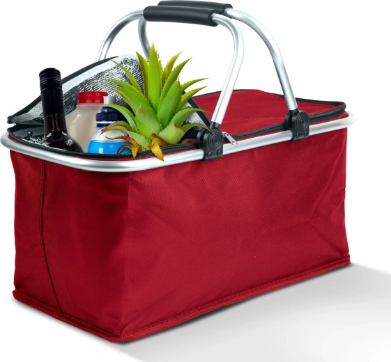 Cesta de compra térmica plegable de 21 l, roja