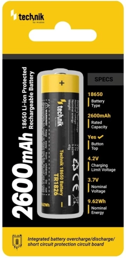 Batería recargable 18650 2600 mAh 3,7 V con protección