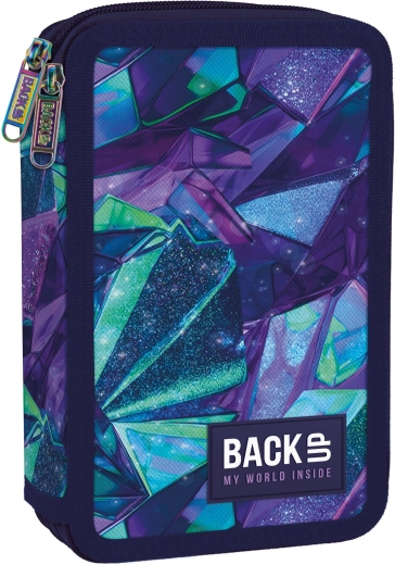 Estuche escolar de dos compartimentos con equipamiento BackUP Crystal