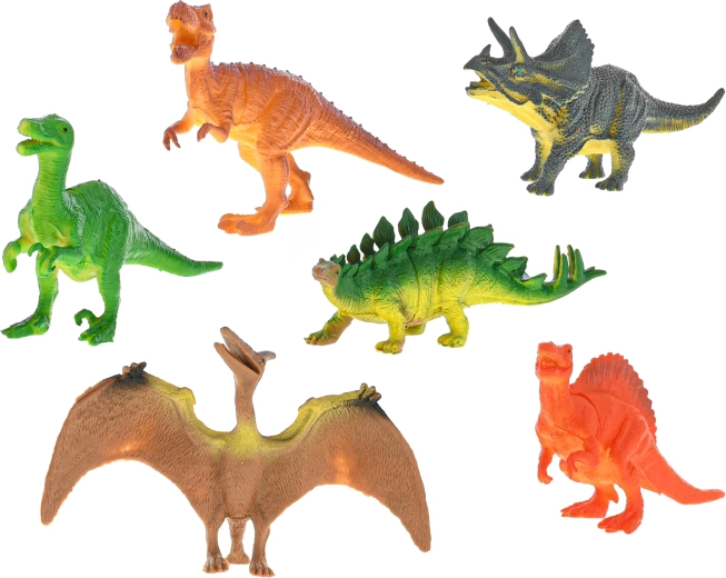 Seis dinosaurios diferentes en un solo set