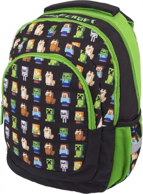 Mochila escolar MINECRAFT con organización de tres compartimentos