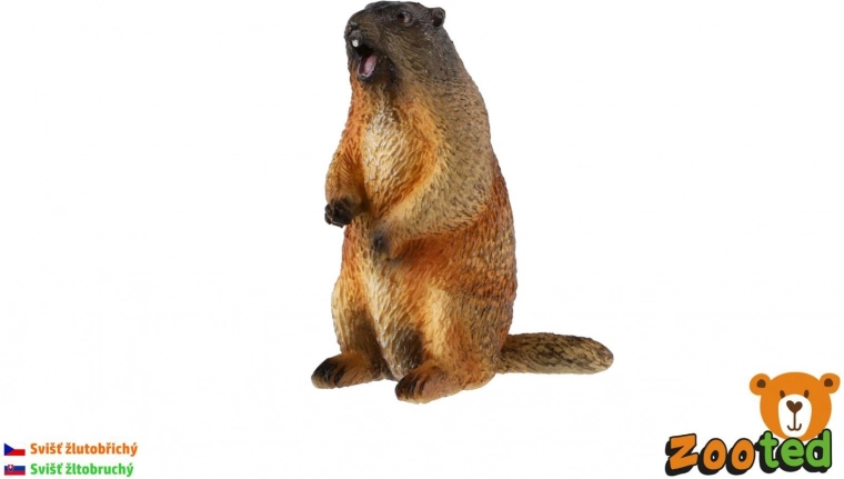 Marmota de vientre amarillo – figura de plástico realista de 8 cm