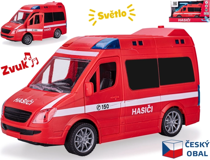 Camión de bomberos con motor de inercia 1:20 con luces y sonidos