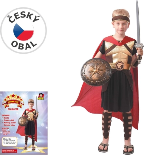 Disfraz de carnaval infantil de gladiador 110–120 cm