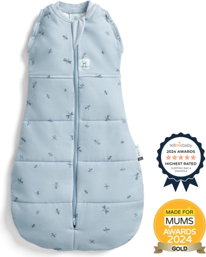 ErgoPouch arrullo y saco de dormir 2en1 Cocoon dragonflies 2,5 tog (0–3 meses, 3–6 kg)