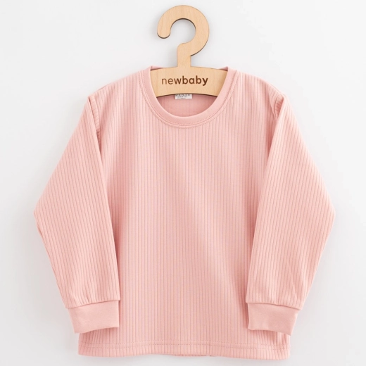 Camiseta infantil de algodón de manga larga rosa empolvado