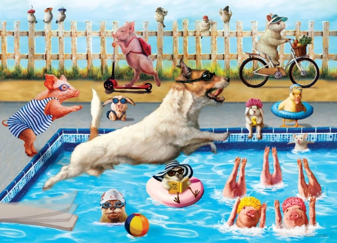 Puzle Día loco en la piscina XL 500 piezas