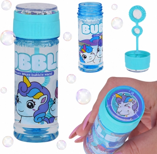 Pompas de jabón con unicornio 65 ml con juego de laberinto
