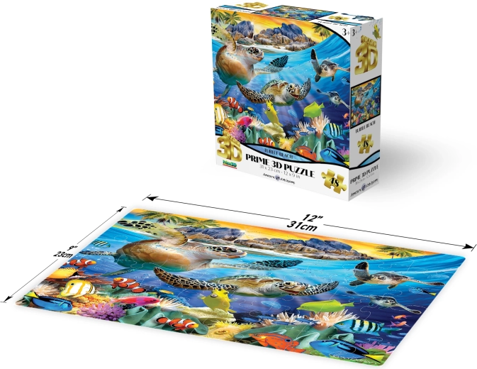 Puzzle 3D playa de tortuga 48 piezas