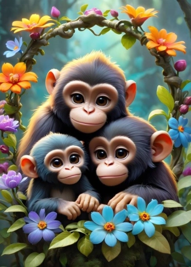 Puzzle Monos adorables 300 piezas BLUEBIRD
