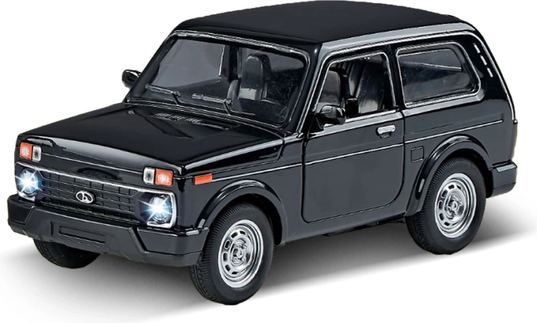 Coche negro de fricción con sonido y luz