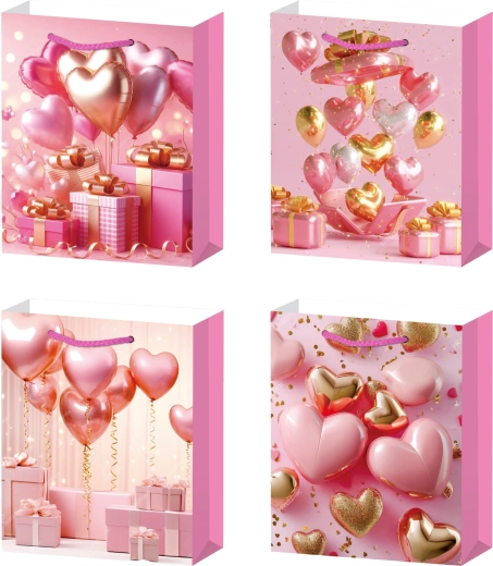 Bolsa de regalo S con corazones rosas
