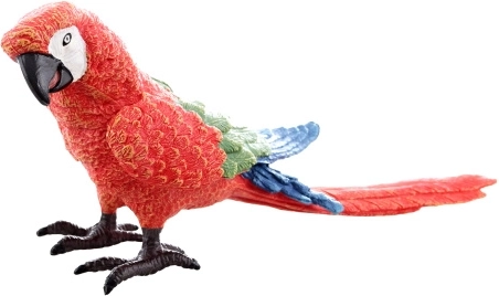 Figura de plástico de guacamayo rojo, 17 cm