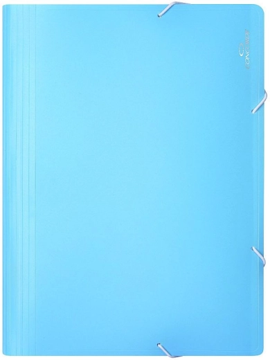 Carpeta portadocumentos A4 con goma elástica, 13 bolsillos, azul pastel