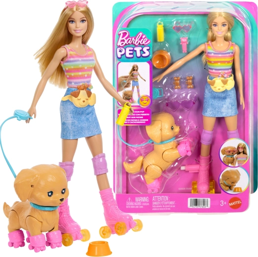 Mattel Barbie Pets set con perrito en patines y accesorios