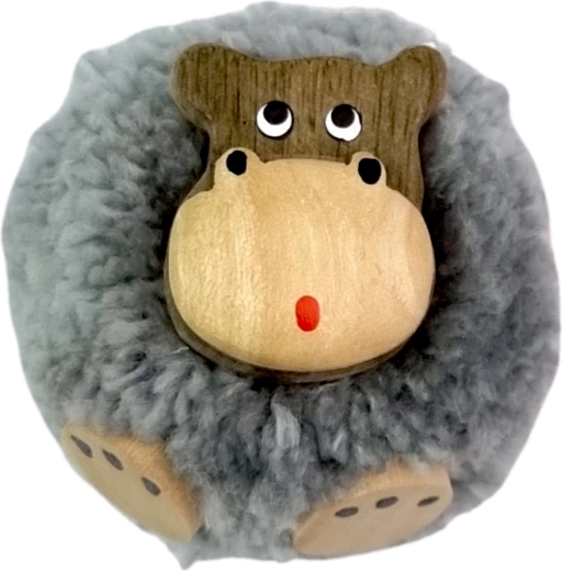 2Kids Toys imán de madera con pompón – hipopótamo