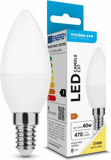 Bombilla LED tipo vela Modee E14 4,9 W blanco cálido