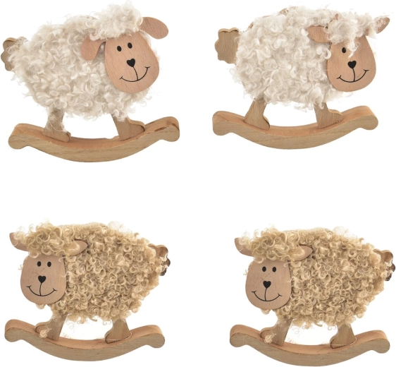 Ovejita de madera y felpa para niños (4 variantes)