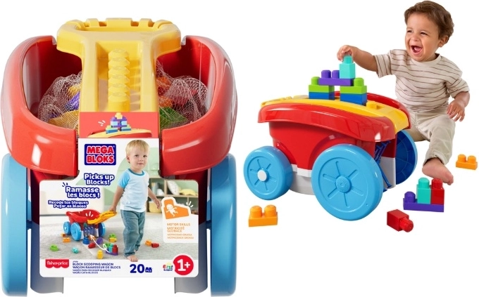 Carrito Mega Bloks para bloques con 20 piezas
