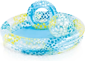 Piscina infantil hinchable con set de flotador y balón 122 × 25 cm