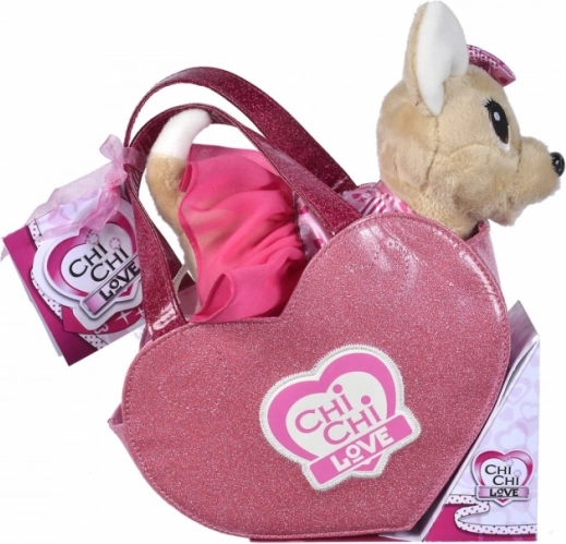 ChiChi Love perro de peluche chihuahua en bolso con forma de corazón