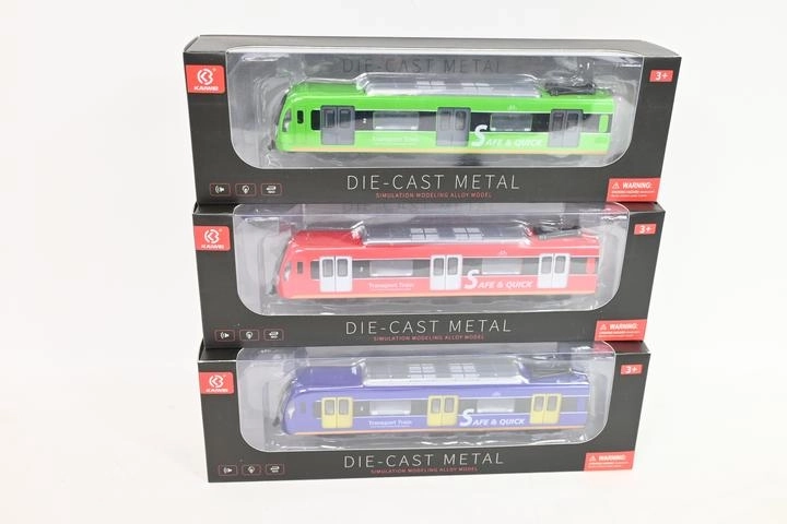 Modelo metálico de metro con luz y sonido en caja