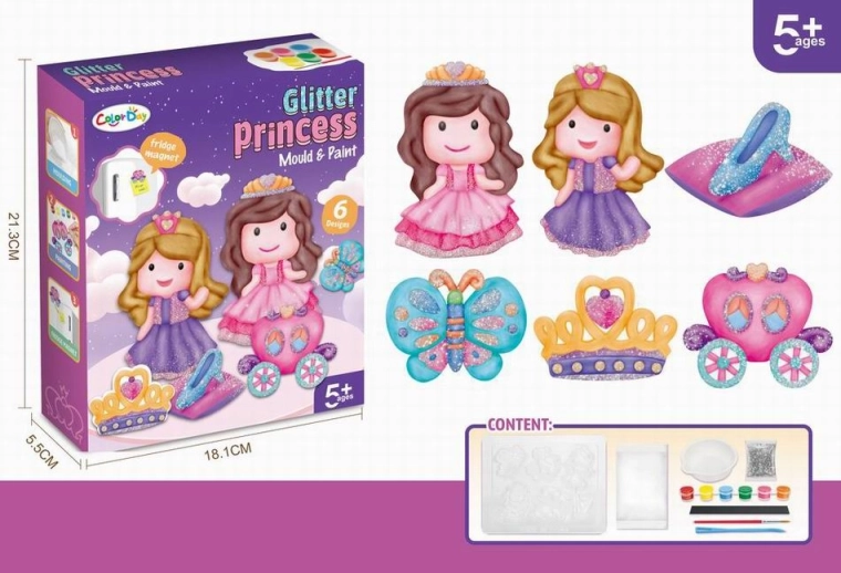 Set de imanes para la nevera de princesas para colorear DIY