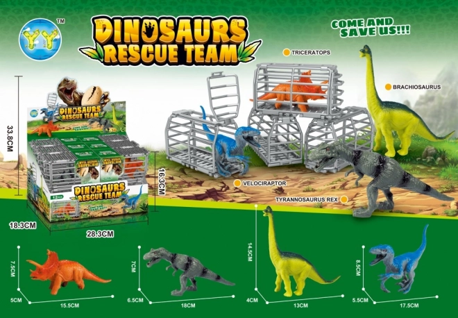 Figura de dinosaurio de 16 cm con jaula y accesorios