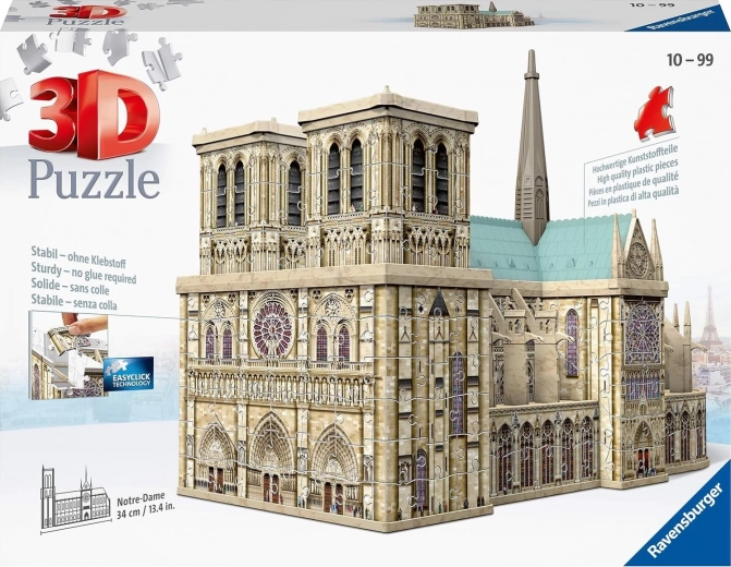 Ravensburger puzzle 3D Catedral de Notre-Dame en París, 349 piezas
